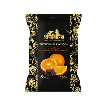 Масса творожная «Апельсин с кусочками шоколада» 5% 200г.